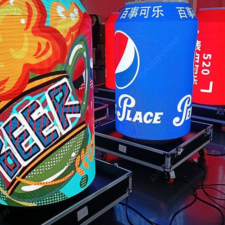 3D hologram fans showing beverage products