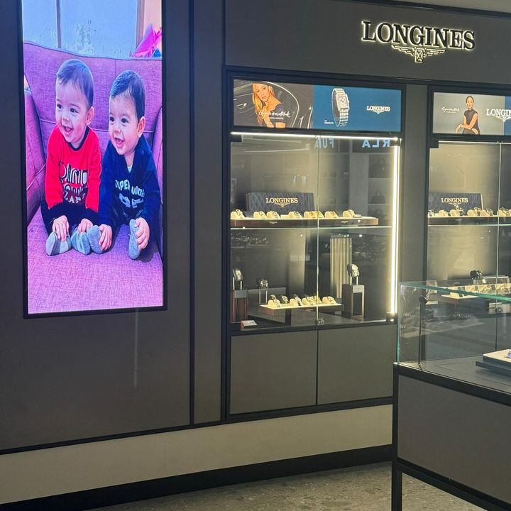 Vertical LED display in a luxury retail boutique, Beirut