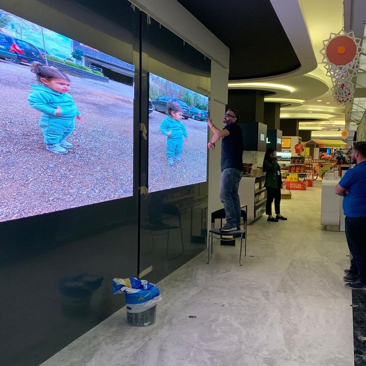 LED displays inside a supermarket, Beirut
